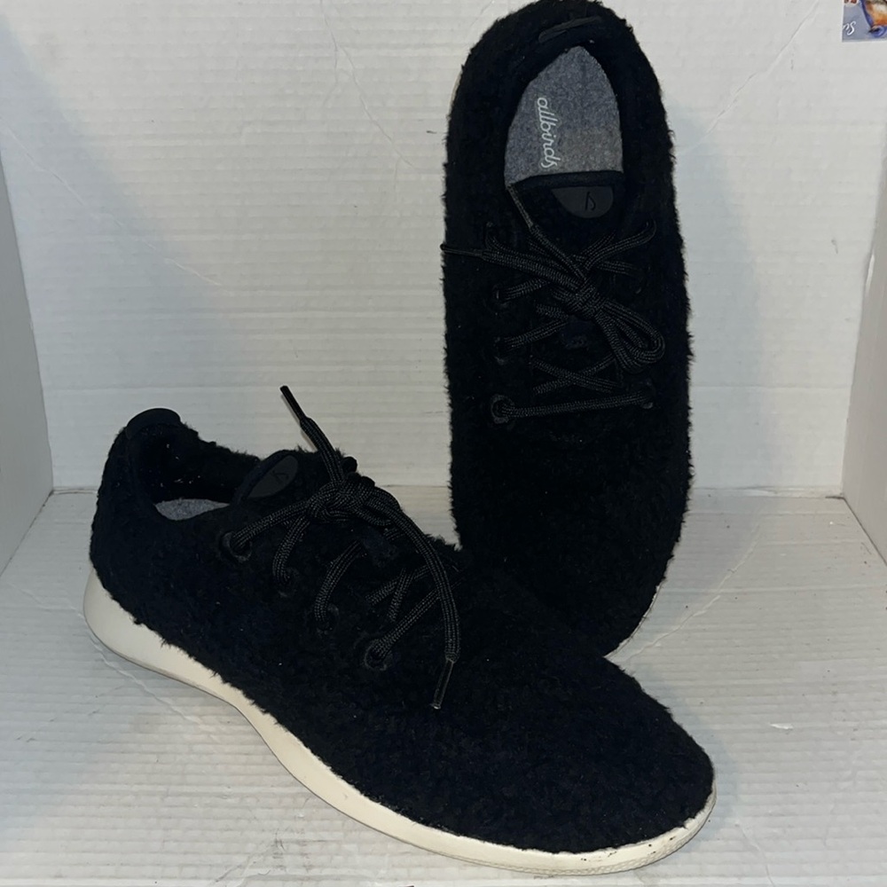 Allbirds Mens Shoes Wool Runner‎ Fluff Sneakers Sz 13 Black Low Top Lace Casual